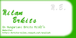 milan brkits business card